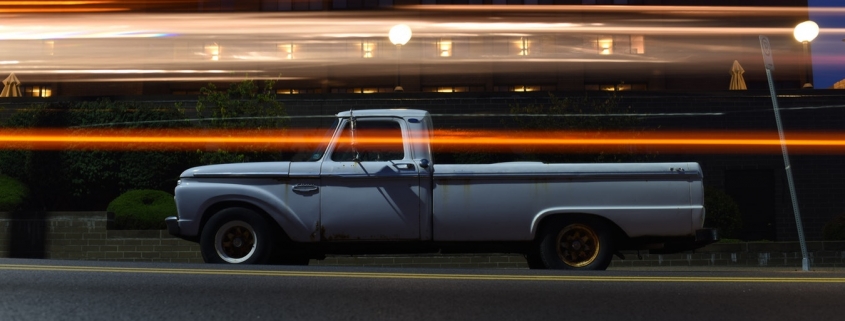 Photo of a Truck with Artistic Light Streaks