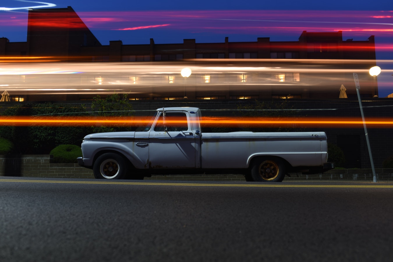 Photo of a Truck with Artistic Light Streaks