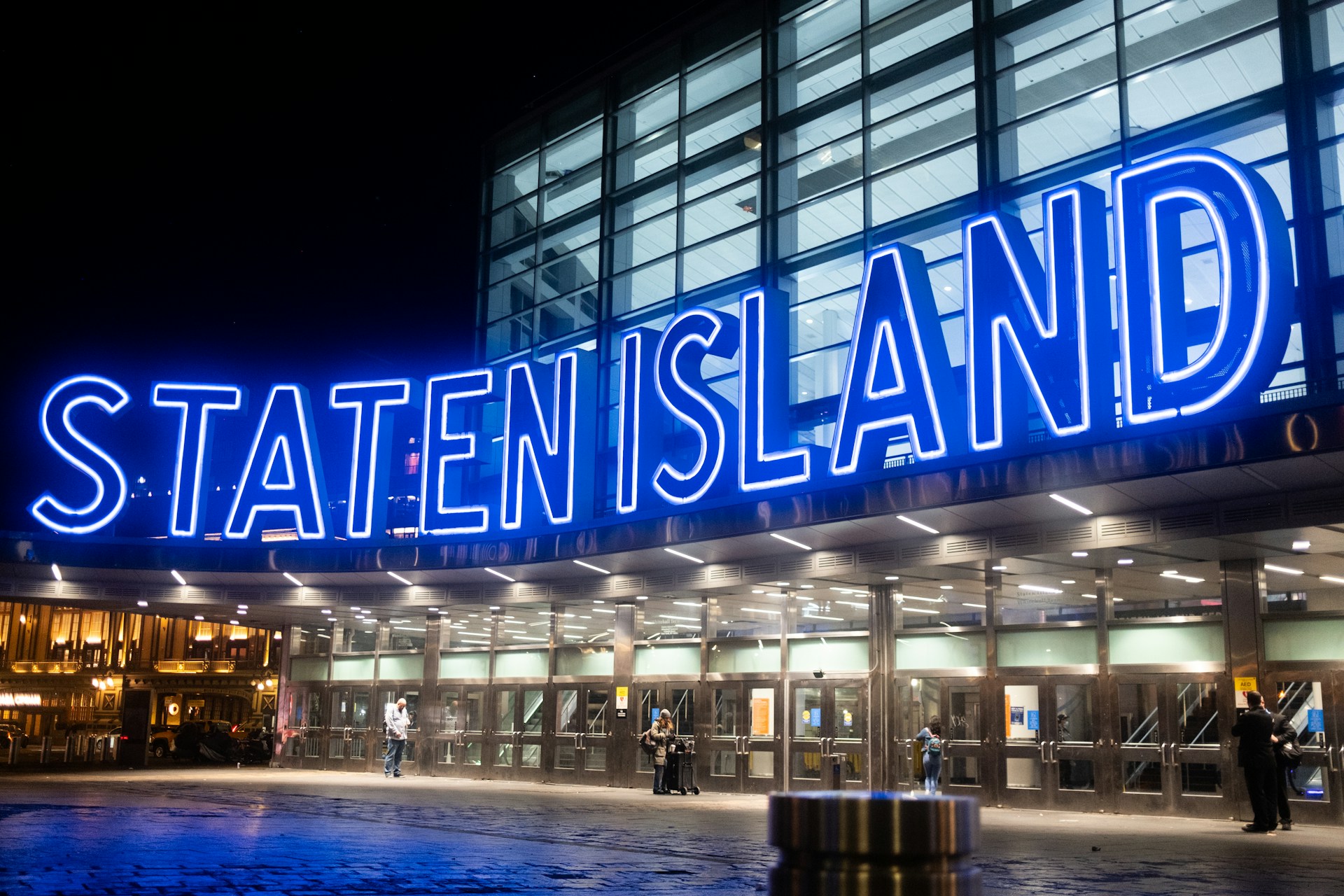 Staten Island Ferry sign, symbolizing the community Troops Relief Fund serves through car donations